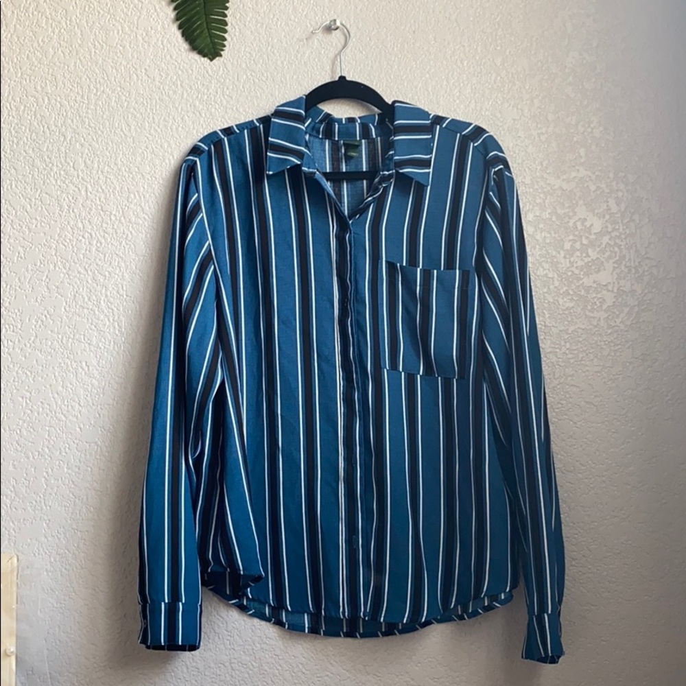 Striped button up long sleeve